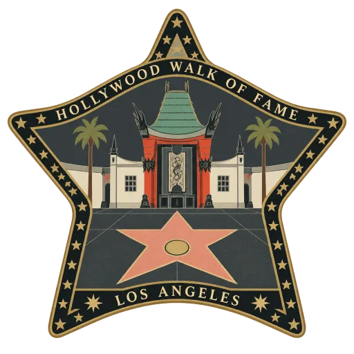 Hollywood Walk of Fame travel stamp