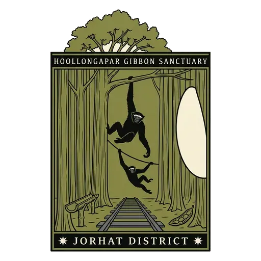 Hoollongapar Gibbon Sanctuary travel stamp