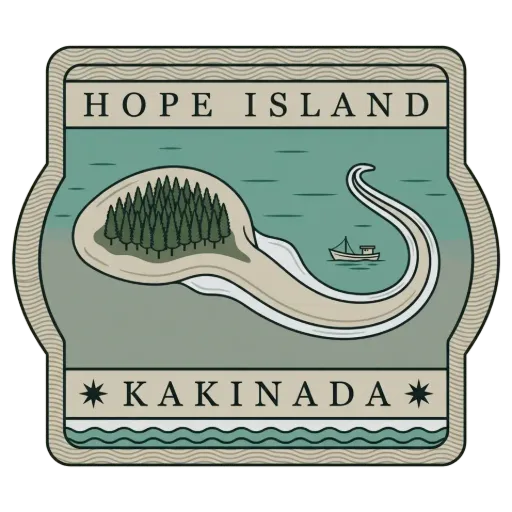 Hope Island travel stamp