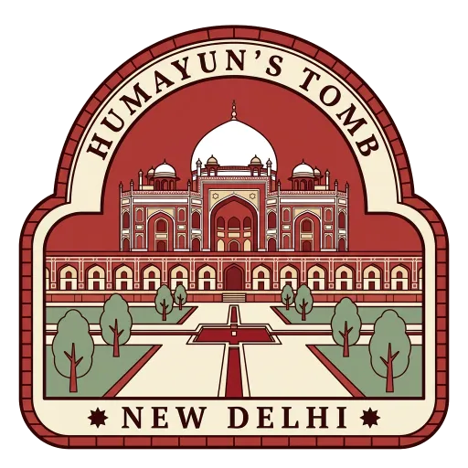 Humayun's Tomb travel stamp