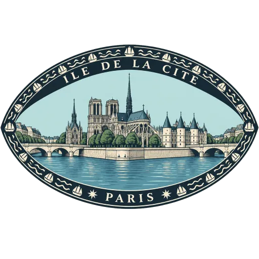 Île de la Cité travel stamp