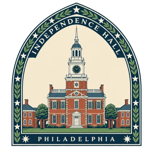 Independence Hall travel stamp