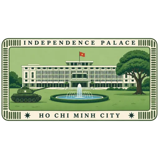Independence Palace travel stamp
