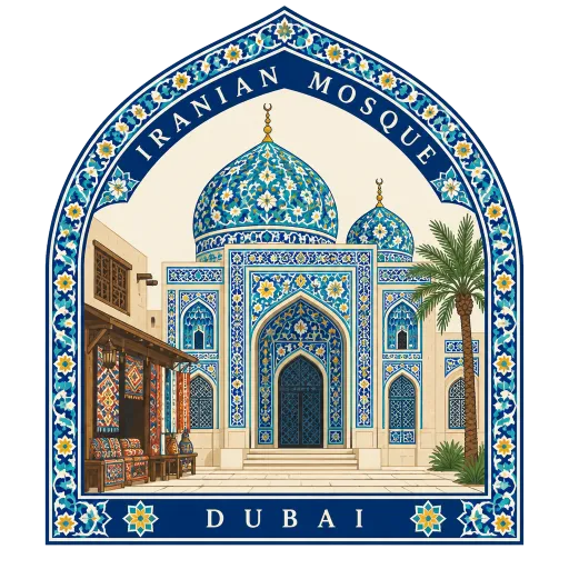 Iranian Mosque travel stamp