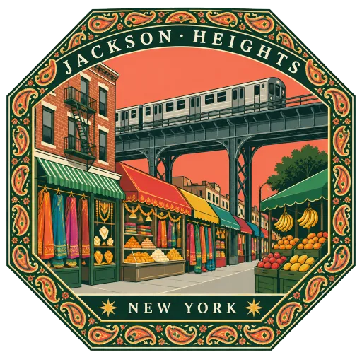 Jackson Heights travel stamp