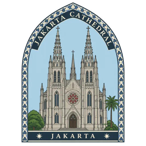 Jakarta Cathedral travel stamp