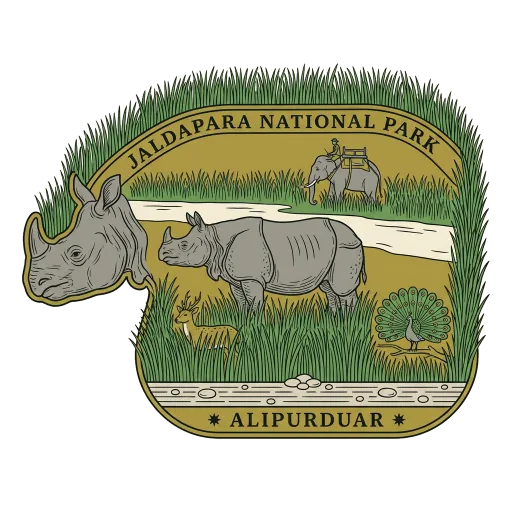 Jaldapara National Park travel stamp