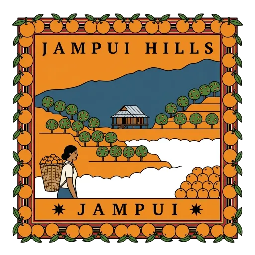 Jampui Hills travel stamp