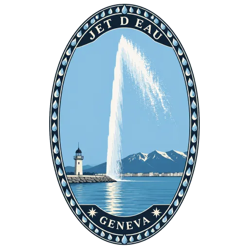 Jet d'Eau travel stamp