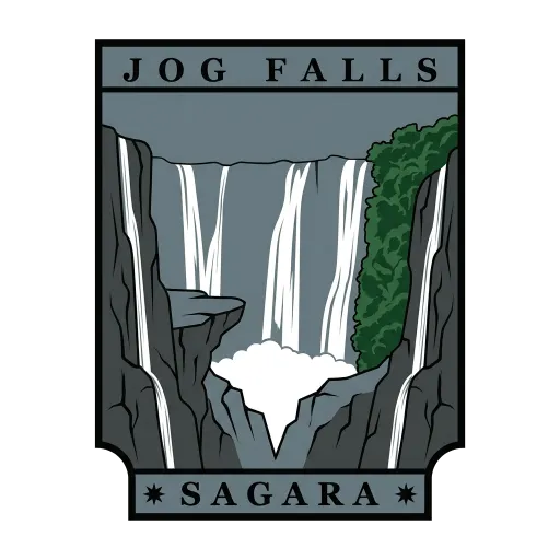 Jog Falls travel stamp
