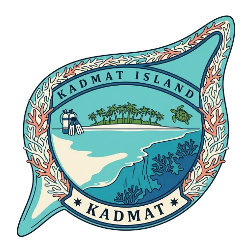 Kadmat Island travel stamp