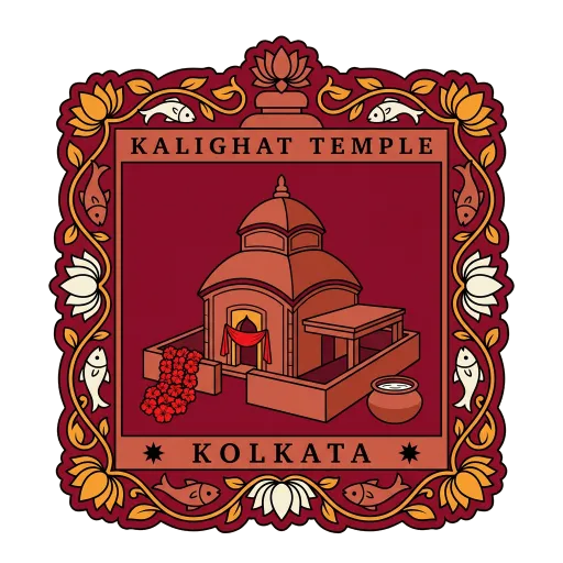 Kalighat Temple travel stamp