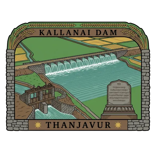 Kallanai Dam travel stamp