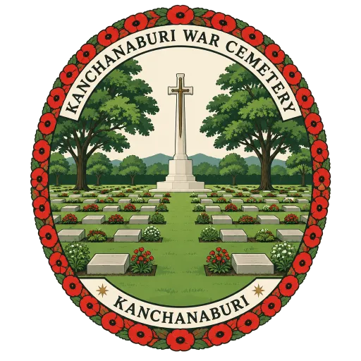 Kanchanaburi War Cemetery travel stamp