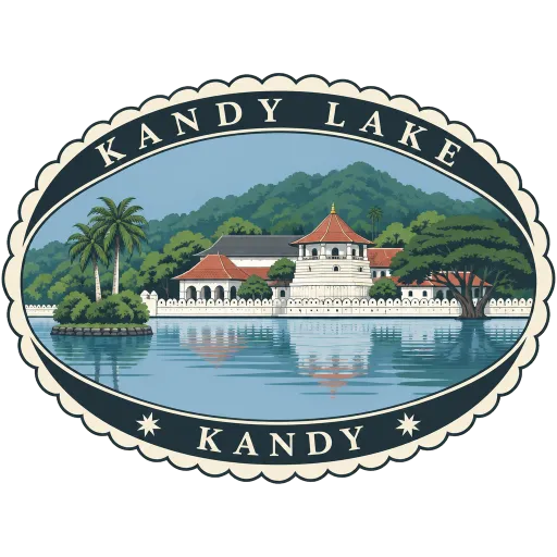 Kandy Lake travel stamp