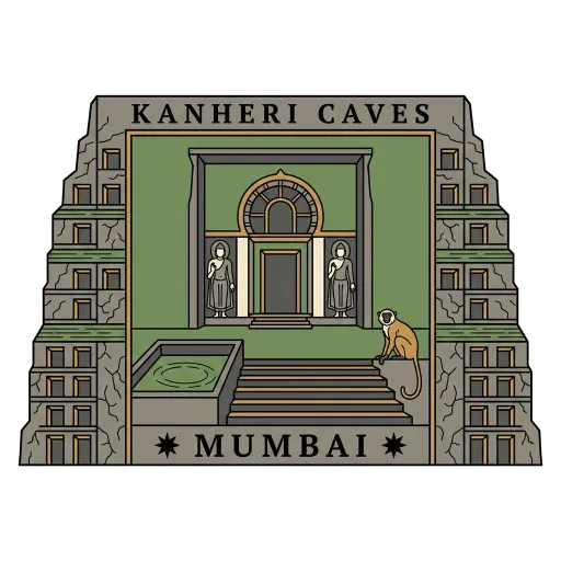 Kanheri Caves travel stamp