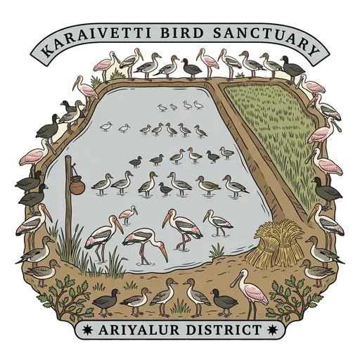 Karaivetti Bird Sanctuary travel stamp