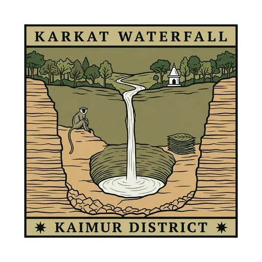 Karkat Waterfall travel stamp