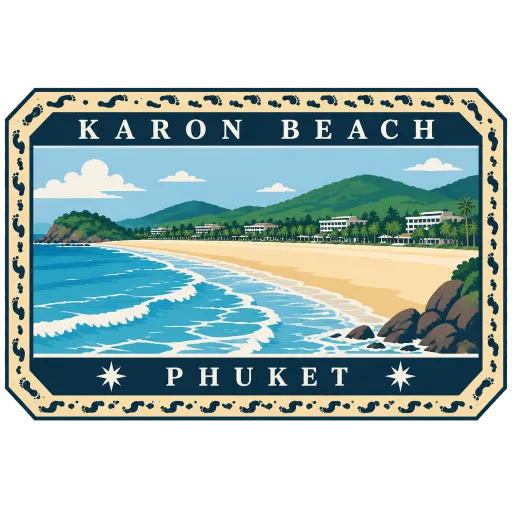 Karon Beach travel stamp