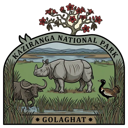 Kaziranga National Park travel stamp