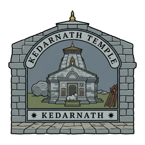 Kedarnath Temple travel stamp