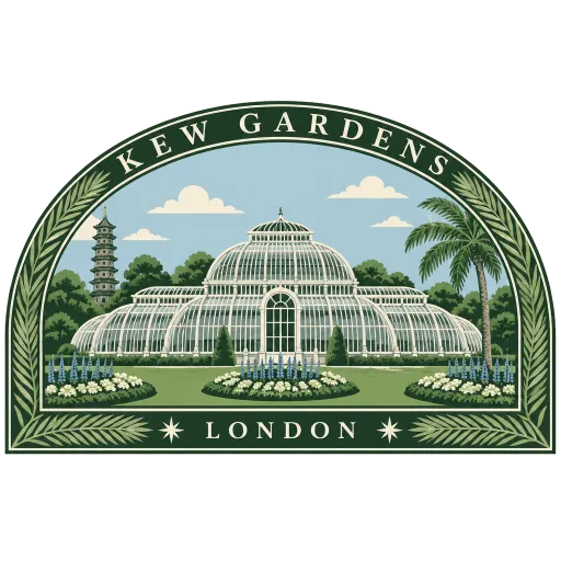 Kew Gardens travel stamp
