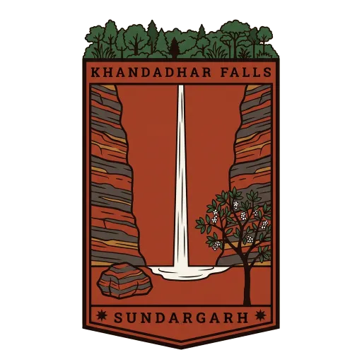 Khandadhar Falls travel stamp