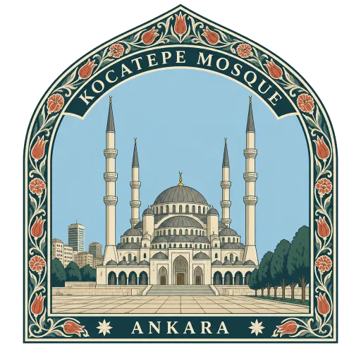 Kocatepe Mosque travel stamp