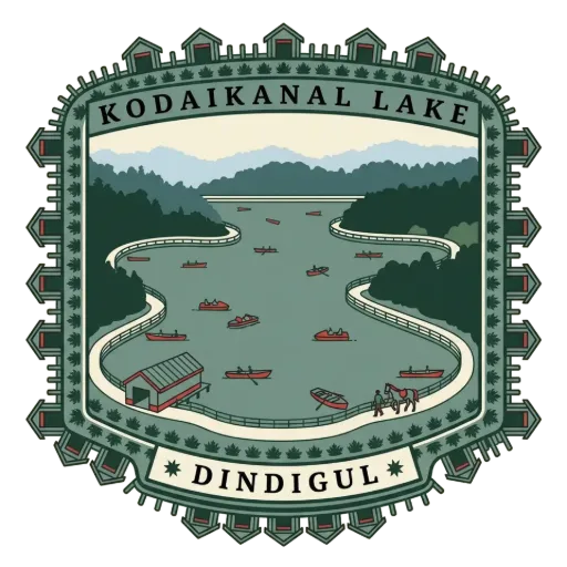 Kodaikanal Lake travel stamp
