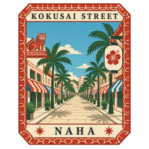 Kokusai Street travel stamp