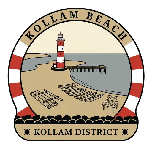 Kollam Beach travel stamp