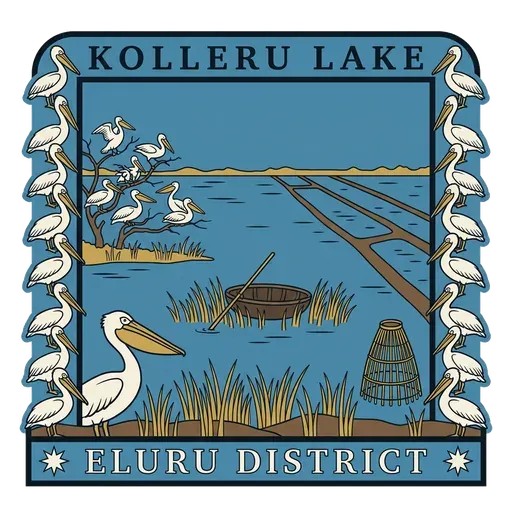 Kolleru Lake travel stamp