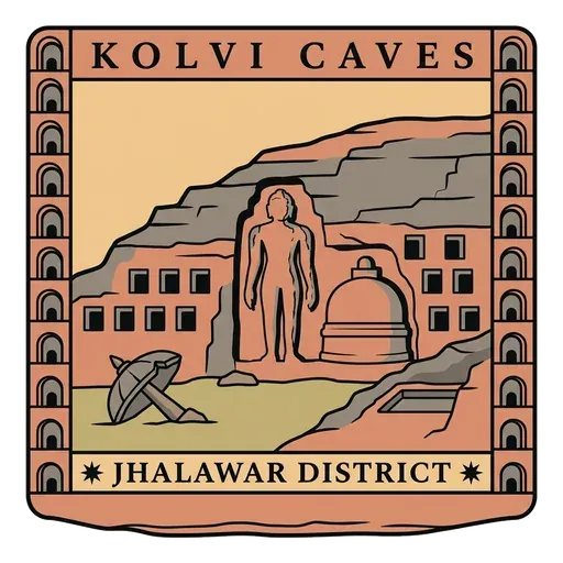 Kolvi Caves travel stamp
