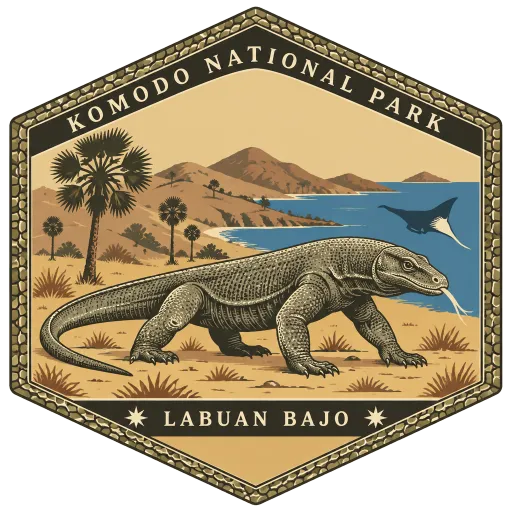 Komodo National Park travel stamp