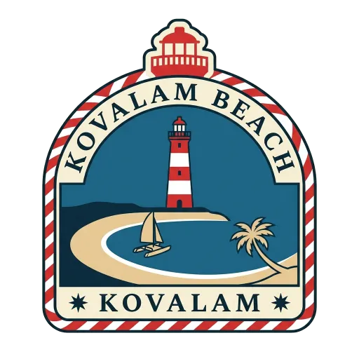Kovalam Beach travel stamp