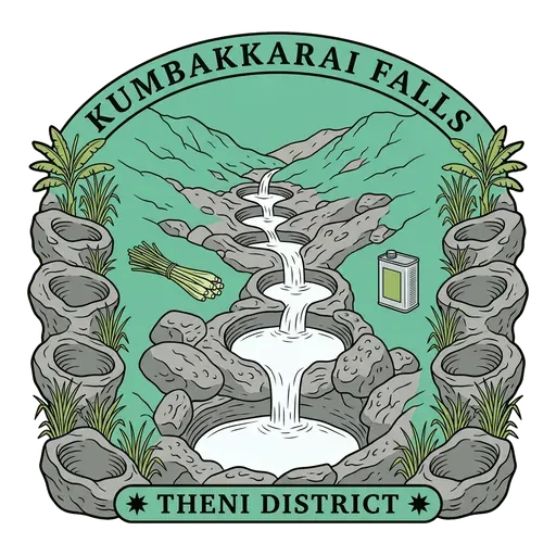 Kumbakkarai Falls travel stamp