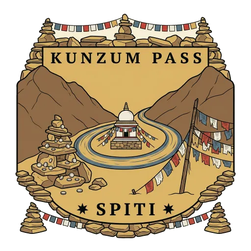 Kunzum Pass travel stamp