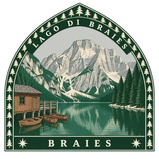 Lago di Braies travel stamp