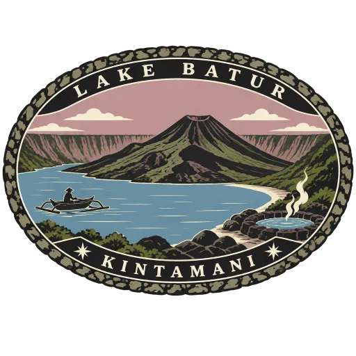 Lake Batur travel stamp