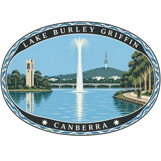 Lake Burley Griffin travel stamp