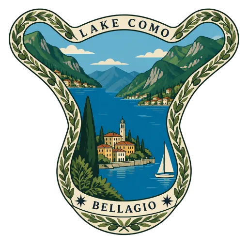 Lake Como travel stamp