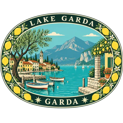 Lake Garda travel stamp