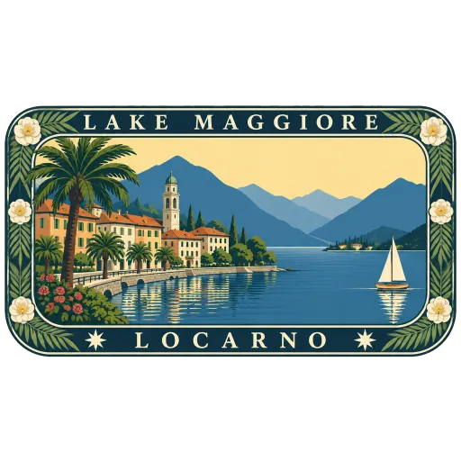 Lake Maggiore travel stamp