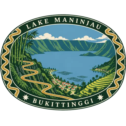 Lake Maninjau travel stamp
