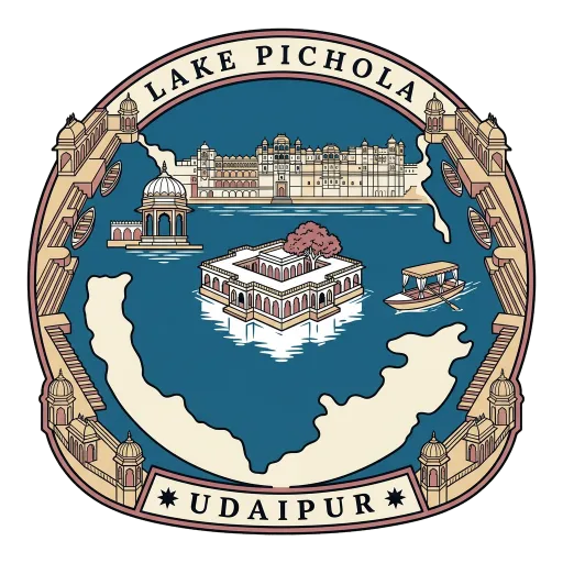 Lake Pichola travel stamp