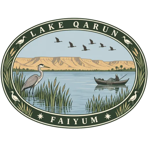 Lake Qarun travel stamp