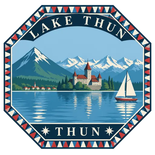 Lake Thun travel stamp