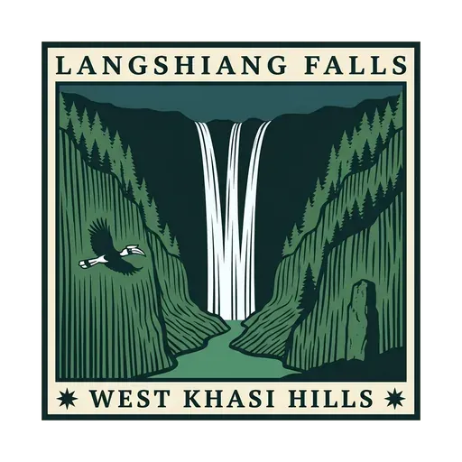 Langshiang Falls travel stamp