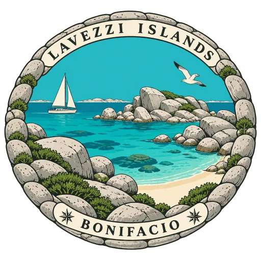 Lavezzi Islands travel stamp