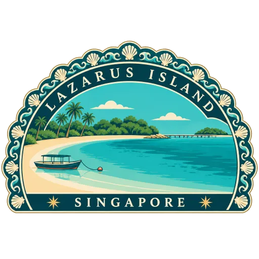 Lazarus Island travel stamp